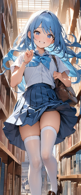 図書室の青髪さん