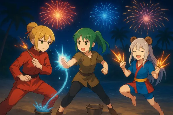 花火の夜 ― アイピク島にて