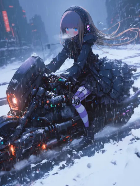 豪霙とゴスロリバイク