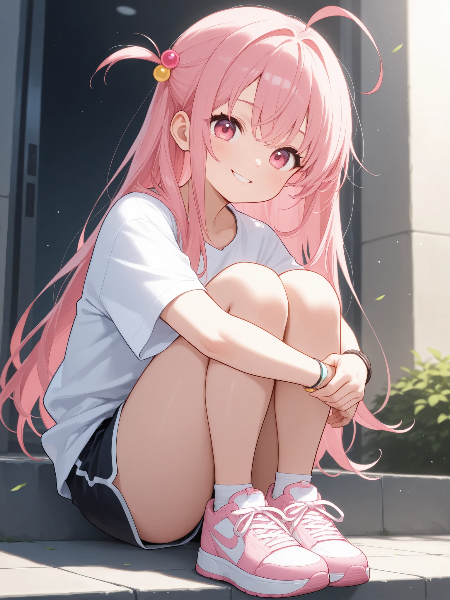 桃色スニーカー