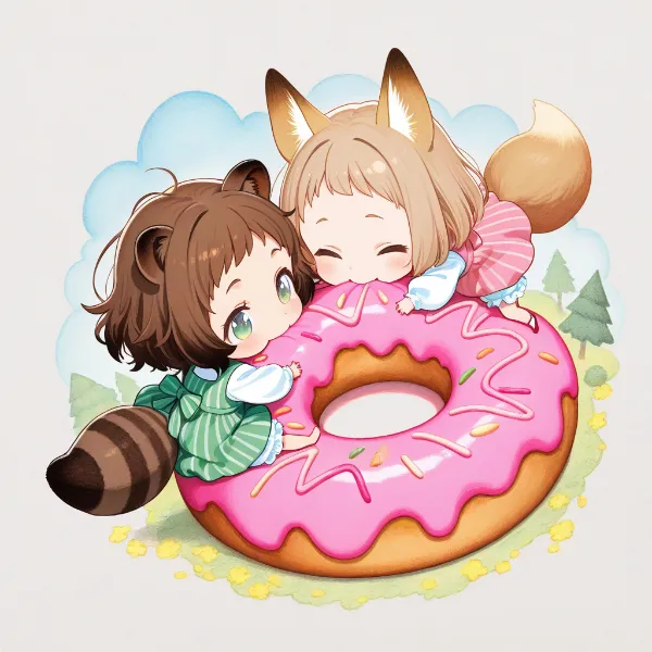 コン子とポン子・ドーナツ