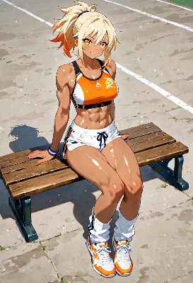 金髪ポニーテール