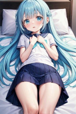 煽りから見下ろす少女