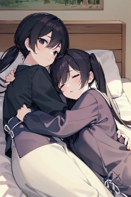 添い寝する姉