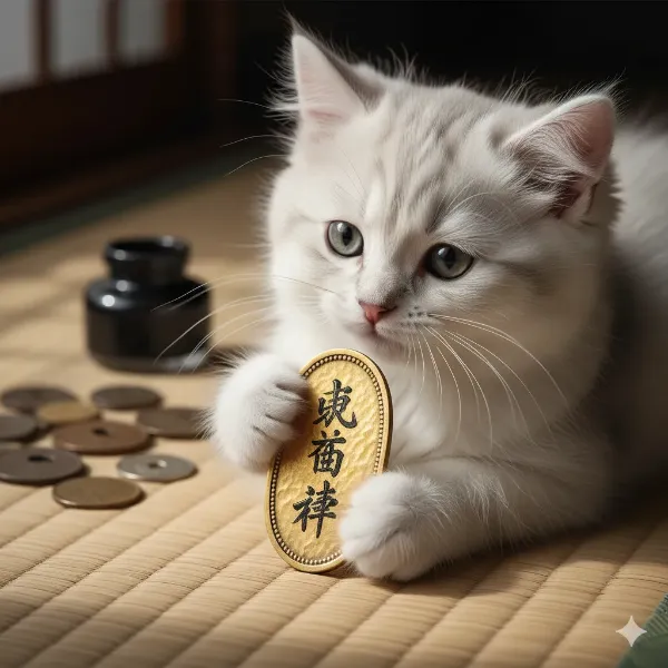 ネコにこんばんわ