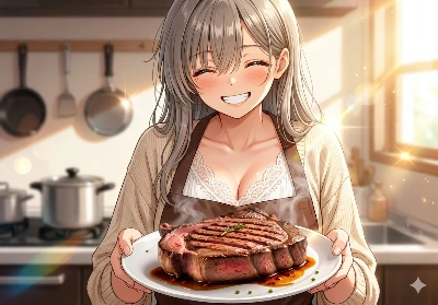 今日は記念日だもんね。召し上がれ w