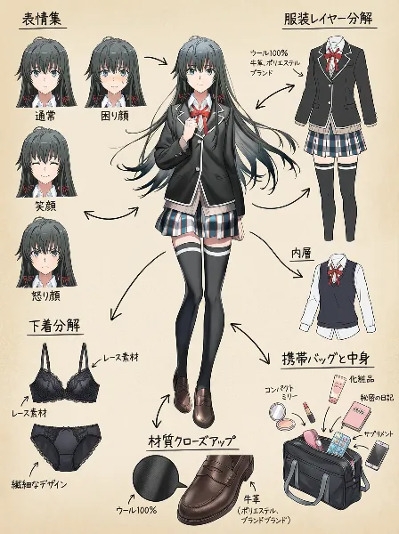 雪ノ下雪乃の全身図解