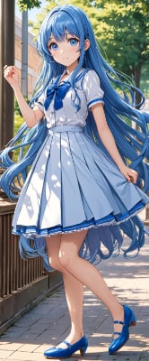 青髪の生徒さん