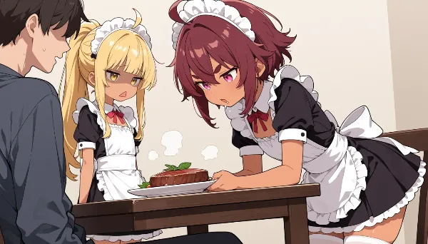 メイドの熱い視線と緊張の食卓