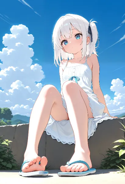 うちの子と壊れたビーチサンダル（ビーチサンダルの日（8月3日 記念日））