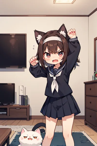 「やんのかポーズ」ニャ！