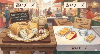 高いチーズと安いチーズ