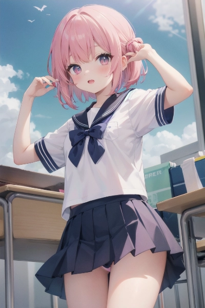 ピンク髪の少女