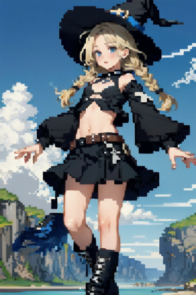 pixel art - 魔女見習い