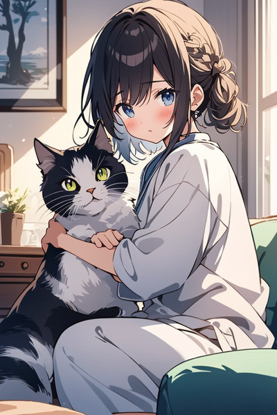 ネコと一緒