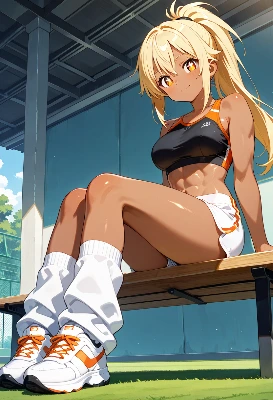 金髪ポニーテール