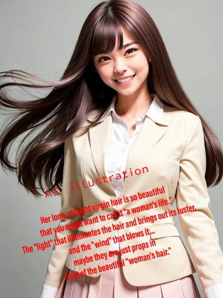ストレートロングのバージンヘアを靡かせる美少女