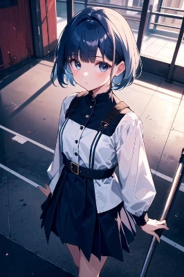 青い髪