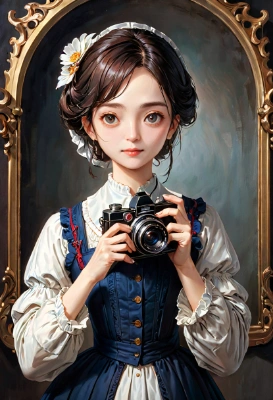カメラを持つ女性