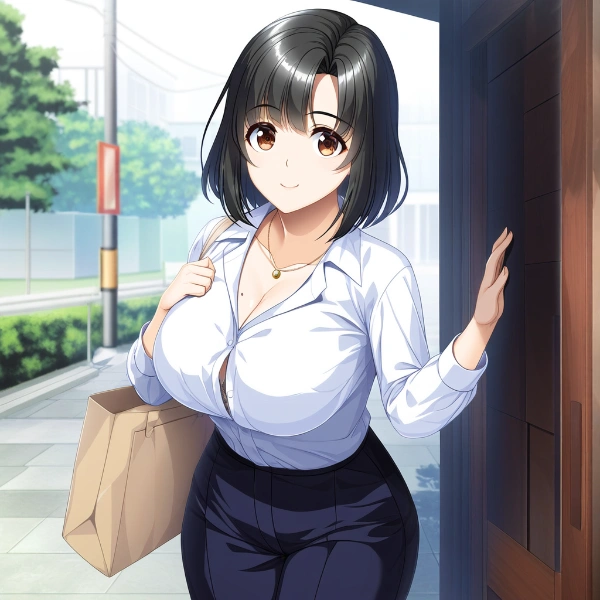 近所の美人未亡人