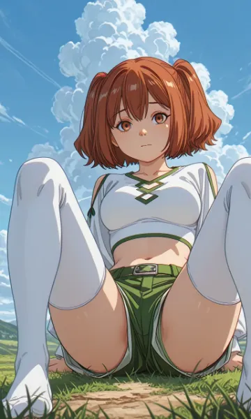 ショートパンツでM字開脚
