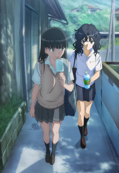 路地裏で歩いている絢辻と棚町