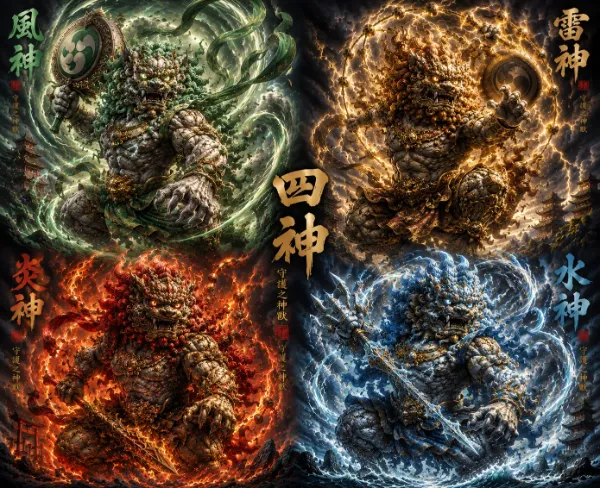 四大神獣シーサー
