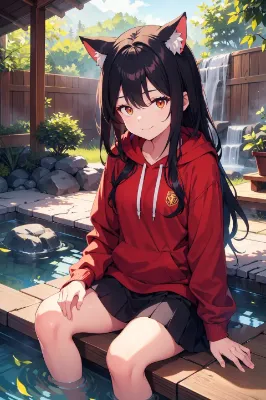 温泉で足湯