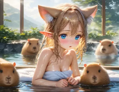 9枚）カピバラ温泉