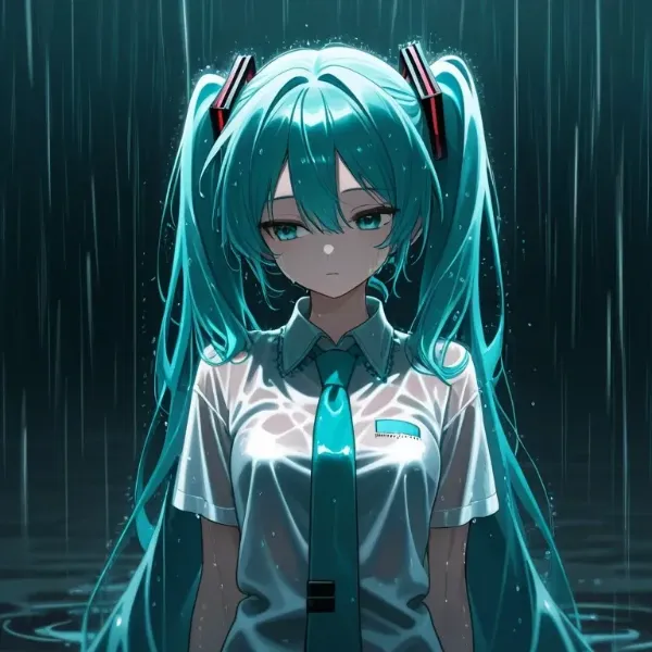 雨が　傘持ってきてないのに
