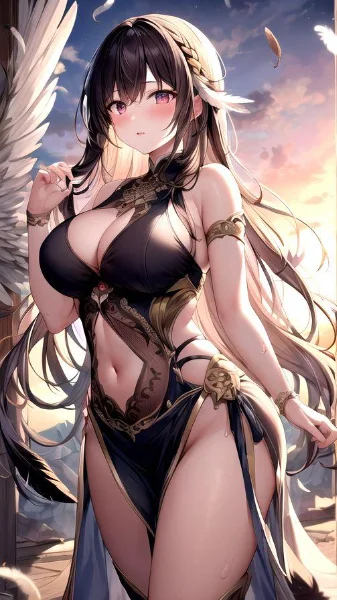 人間鳥族の黒い鳥さん