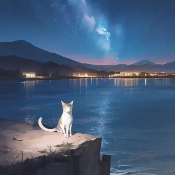 猫と星空