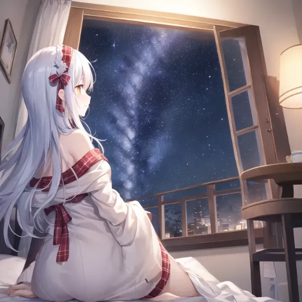 星を見上げる少女