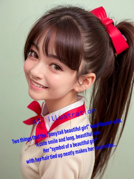 笑顔のポニーテール美少女