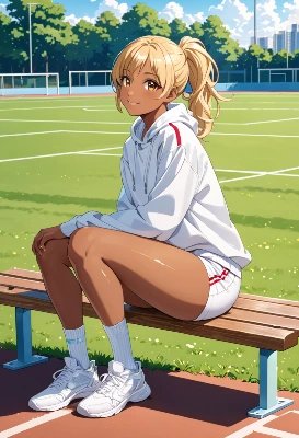 金髪ポニーテール