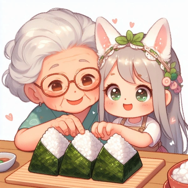 👵と🍙