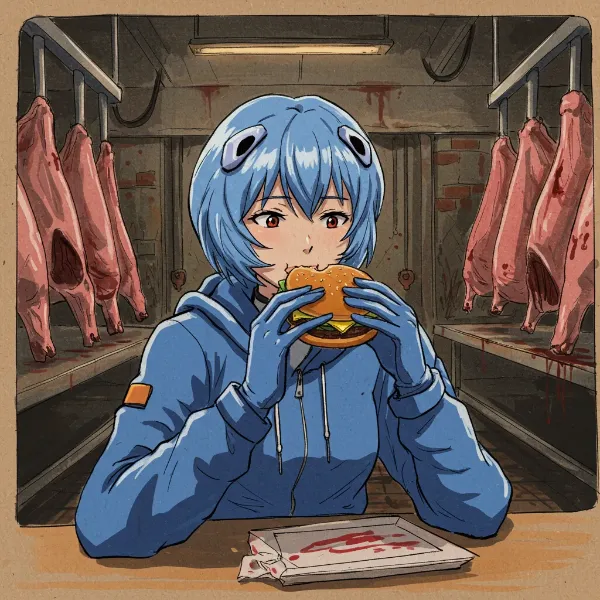 バーガーを食べる綾波レイとかいう禁忌