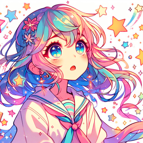 キラメキを見上げる、女の子★(4枚)