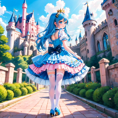 お昼の青髪お姫様
