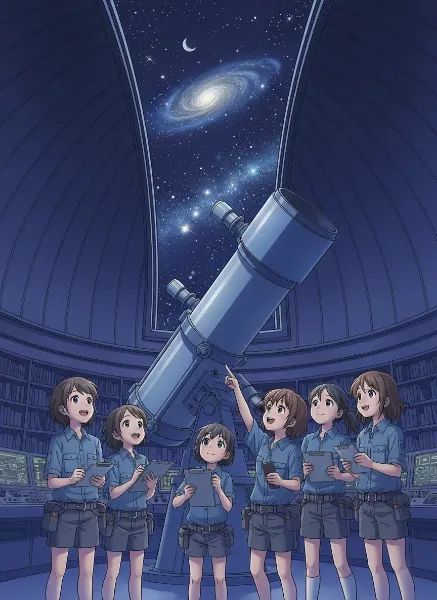 星空の謎を追う少女たちの夜