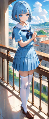夏の青髪さん