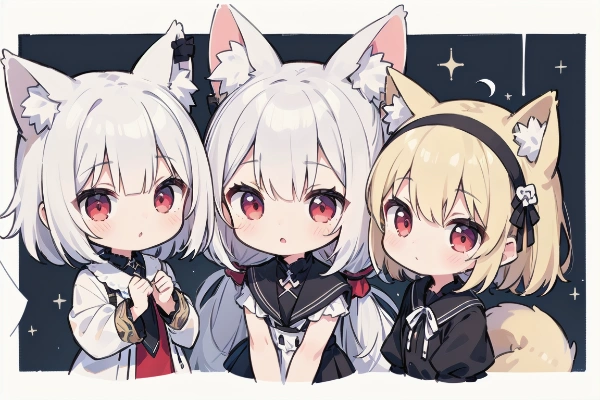 ゴムヘアバンドなきつね娘