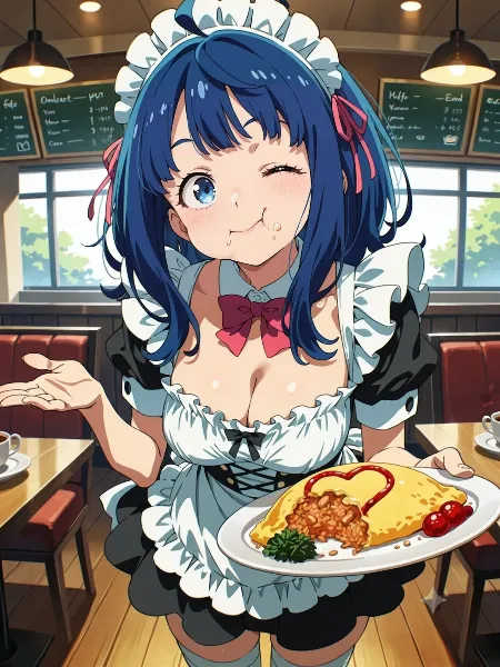 メイドのハートオムライス