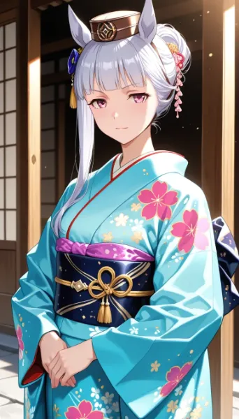 正月用に写真を撮るゴールドシップ