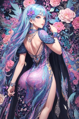 fractal+flowers zentangle+feathers abstract background from behind no lora