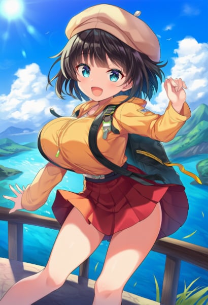 港町を旅する少女