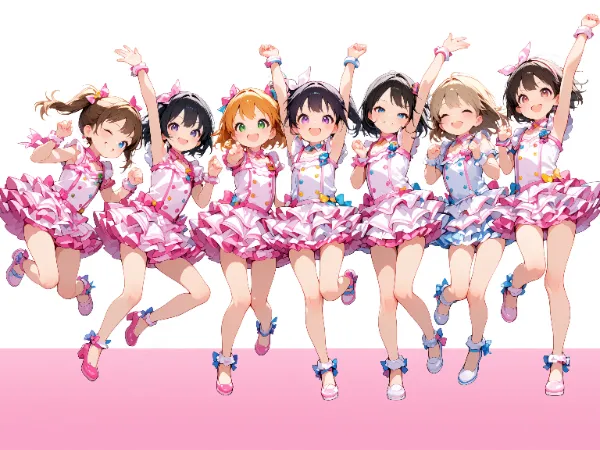 ピンクの奇跡を舞う7人のアイドル