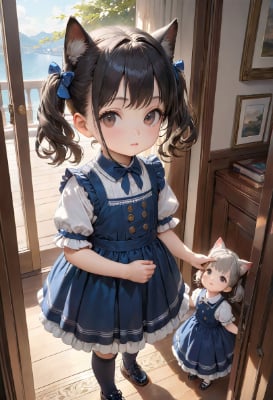 お題：子猫（子猫？と少女）