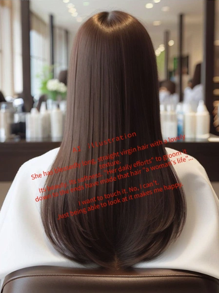 ストレートロングヘア美少女の後ろ姿