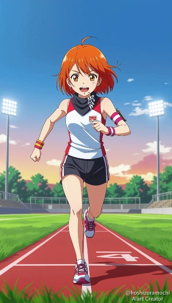 朝日を蹴散らす疾走ガール！ - A sprinting girl who kicks away the morning sun!
